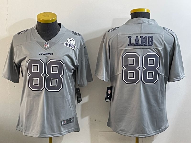 Youth Dallas Cowboys #88 Lamb Grey 2024 Nike Vapor Limited NFL Jersey style 3